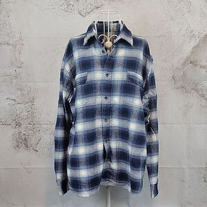 Jachs Men's plaid cotton button-down shirt - blue & white Size 2XL